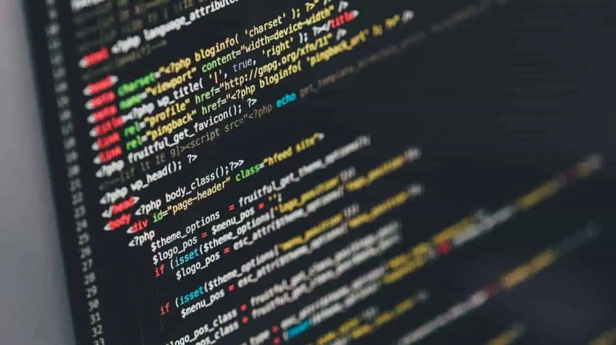 monitor showing Java programming