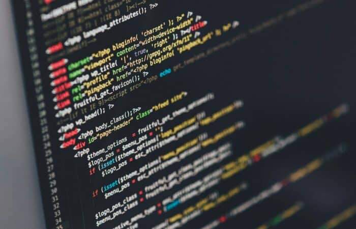 monitor showing Java programming