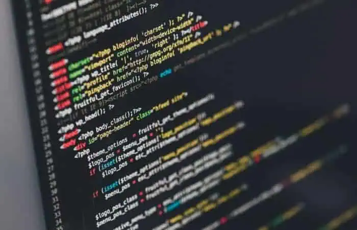 monitor showing Java programming